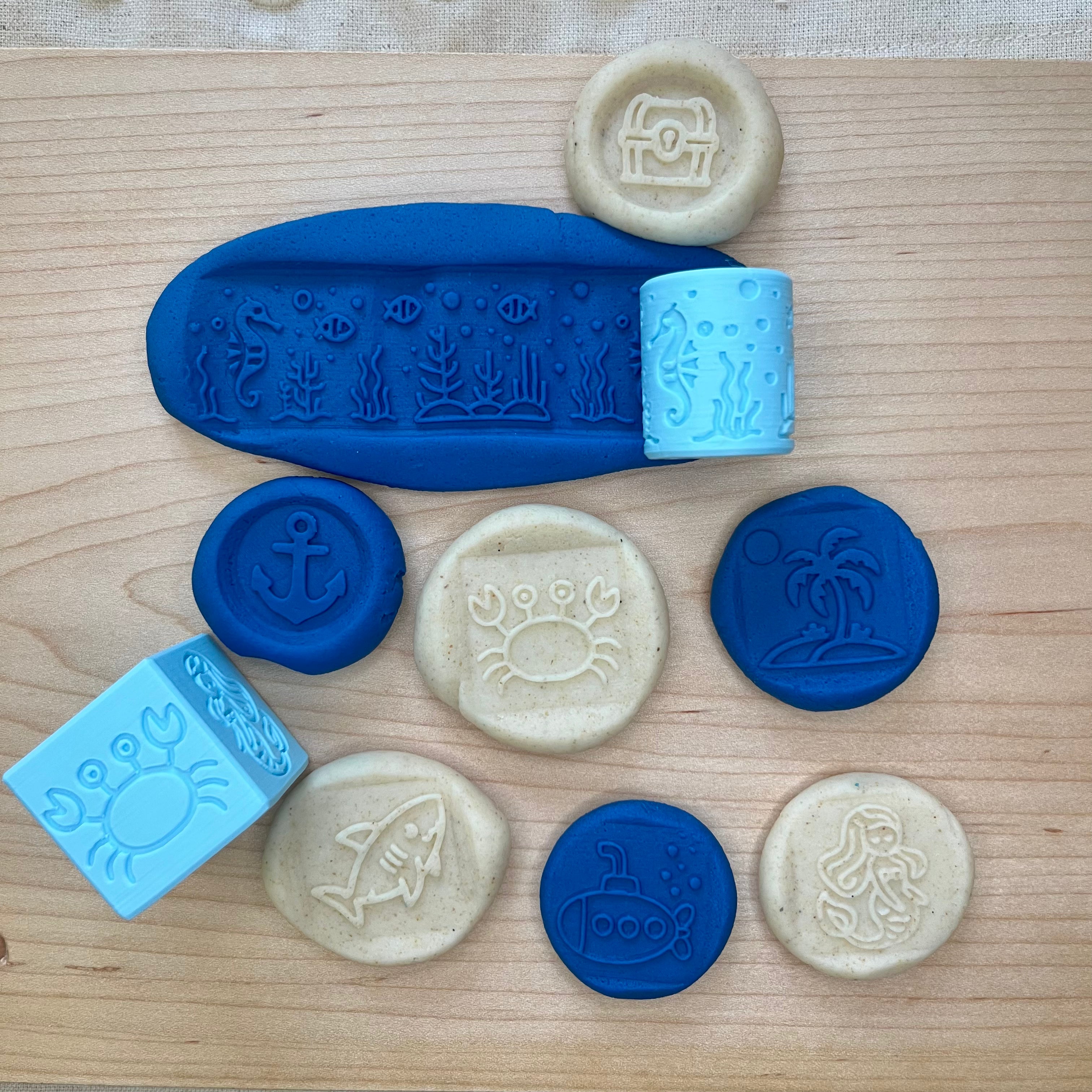 Ocean 2-in-1 Cube Stamp and Roller 🐳